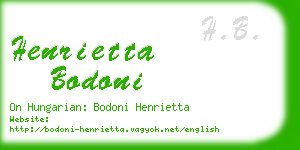 henrietta bodoni business card